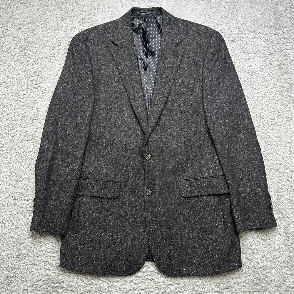 Ralph Lauren Sport Coat Mens 40L Charcoal Gray Wool Blend Blazer